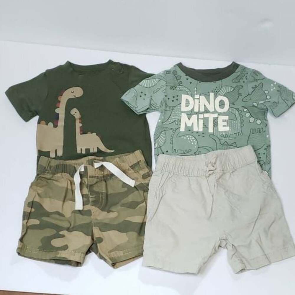 Baby Boy Dino Dinosaur Outfit Lots Short Sleeve T-Shirt and‎ Shorts Set 6-9mths